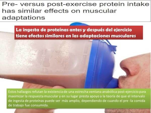 Proteína en el peri-entrenamiento (antes-durante-después) 5 Proteína después del ejercicio