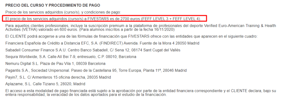 Web de Fivestars 