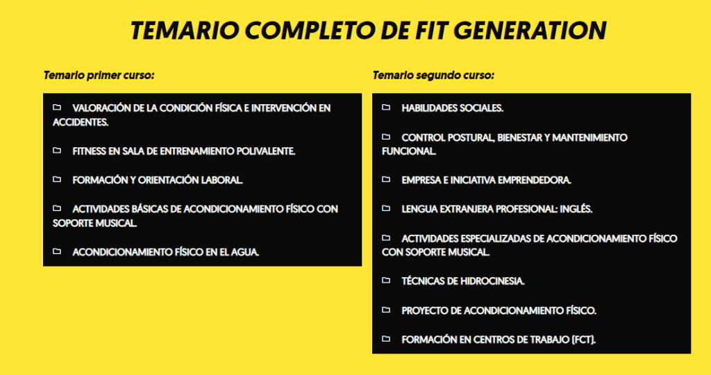 Temario Fit Generation