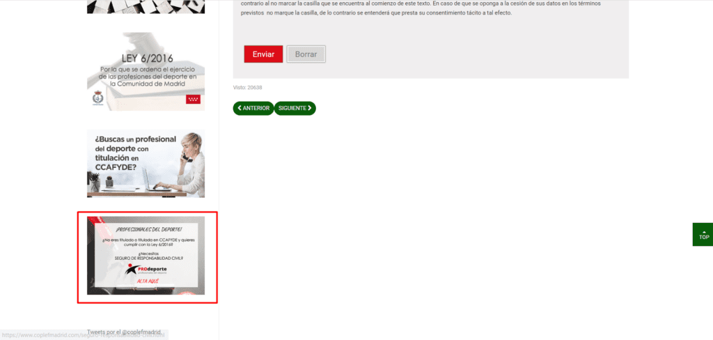 Web del COPLEF 