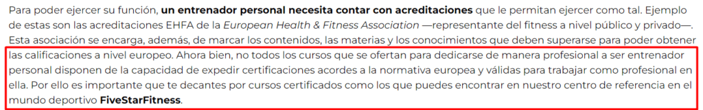 Artículo blog de Fivestars