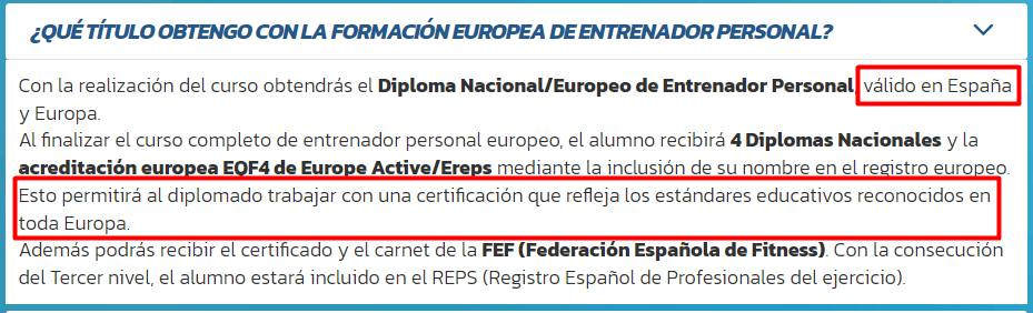 Web oficial de la EHS