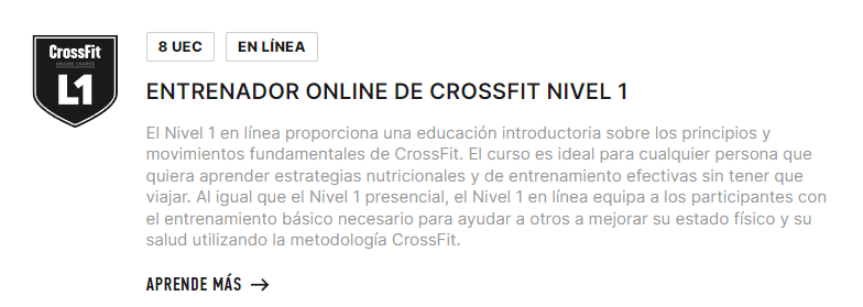 Web oficial de CrossFit