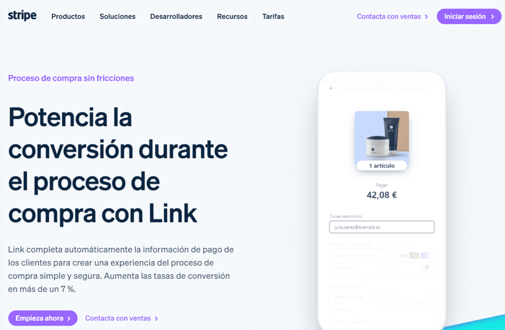 Web oficial de Stripe