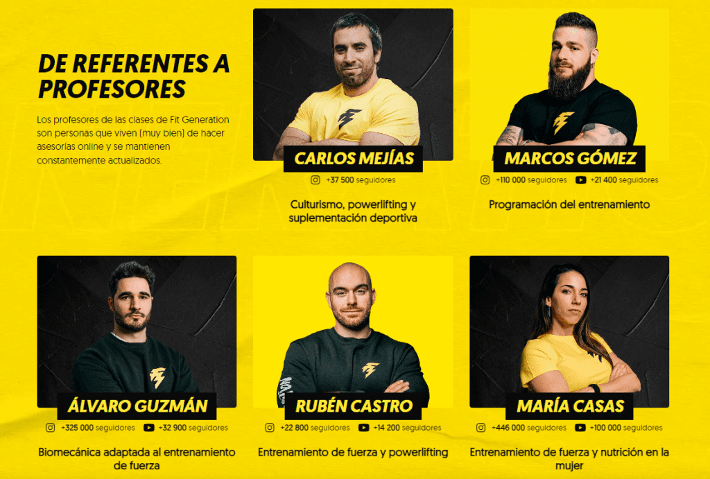 Profesores en Fit Generation