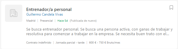 Propuesta entrenador personal