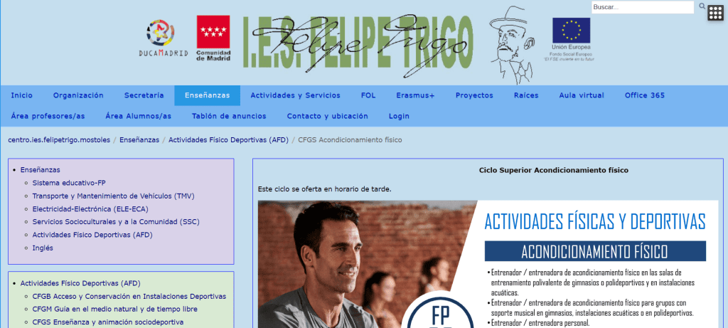 Web del IES Felipe Trigo