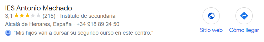 Google My Business IES Antonio Machado
