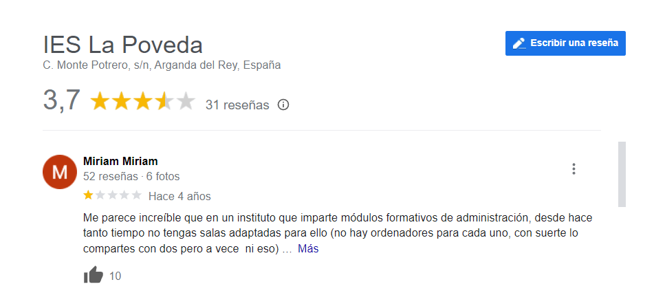 Perfil del IES La Poveda 