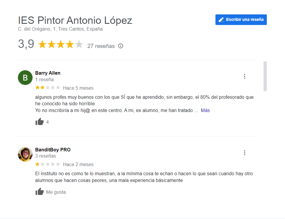 Reseñas IES Pintor Antonio López