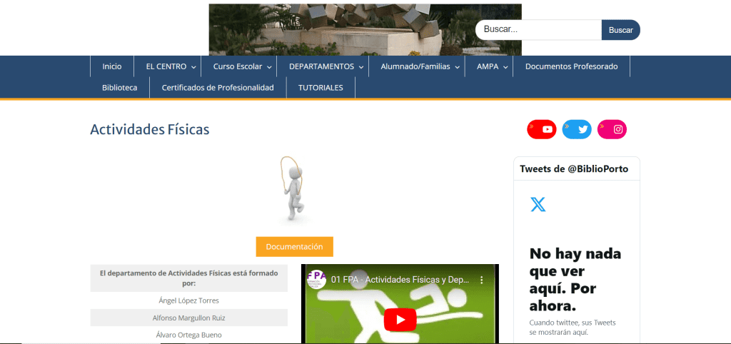 ¿Dónde estudiar TSAF en Almería? 3 Web del IES Sol de Portocarrero