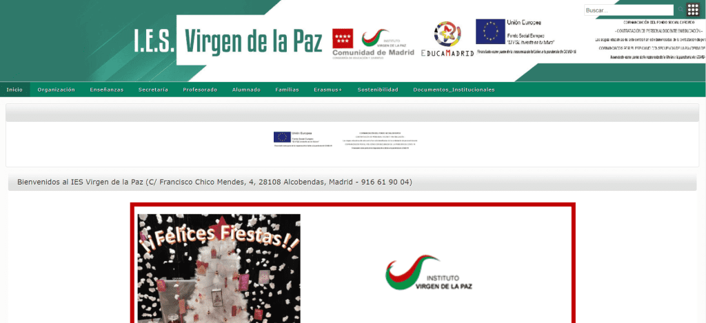 Web del IES Virgen de la Paz