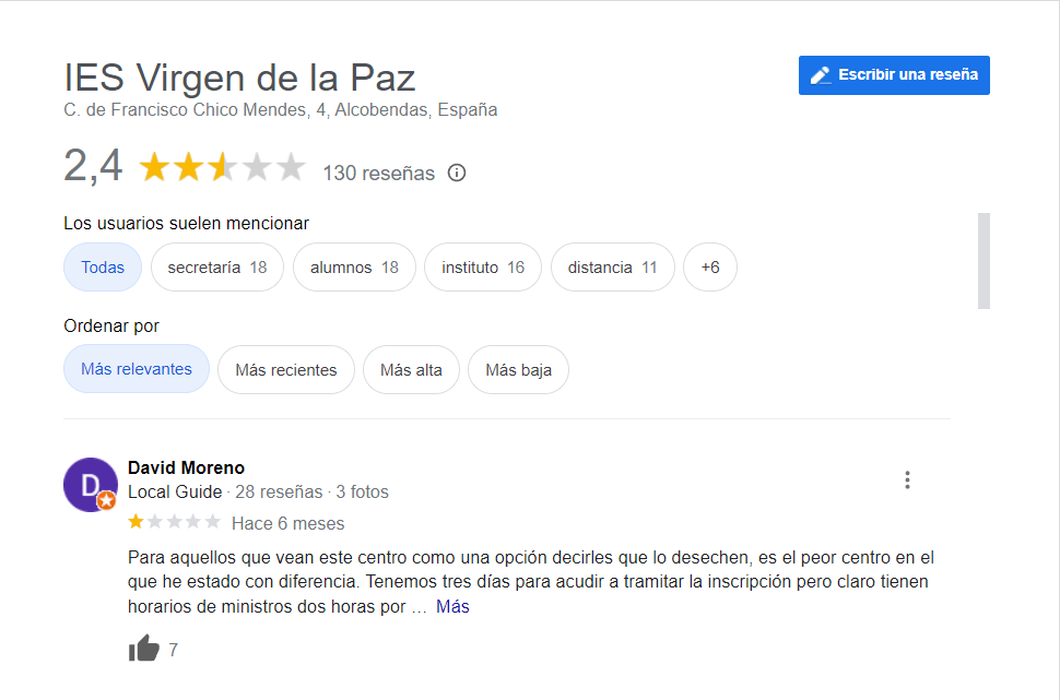 Perfil de Google My Business