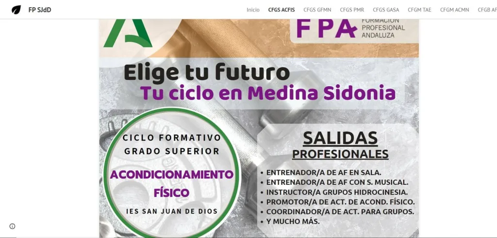 centros de estudios de TSAF en Cadiz
