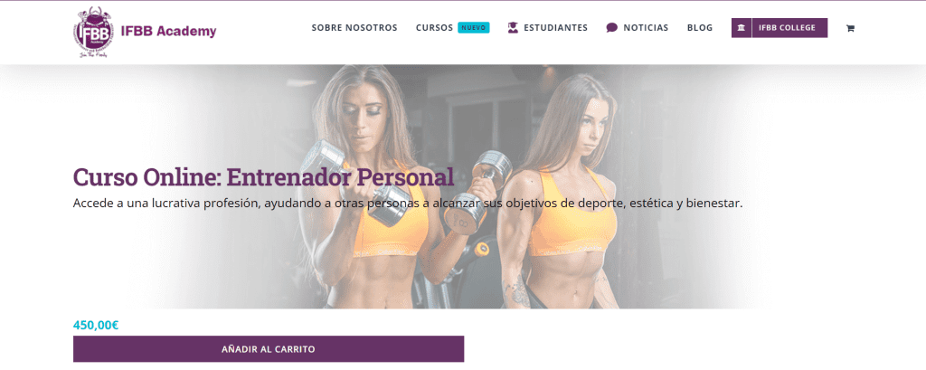 Web de IFBB Academy