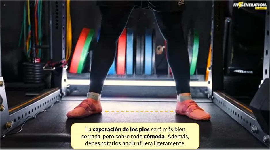 La separación de los pies