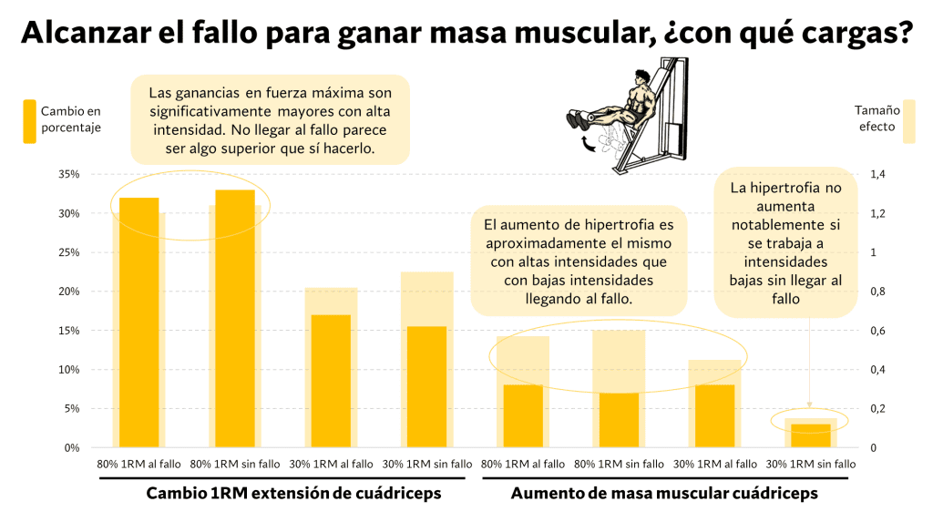 Alcanzar el fallo, masa muscular