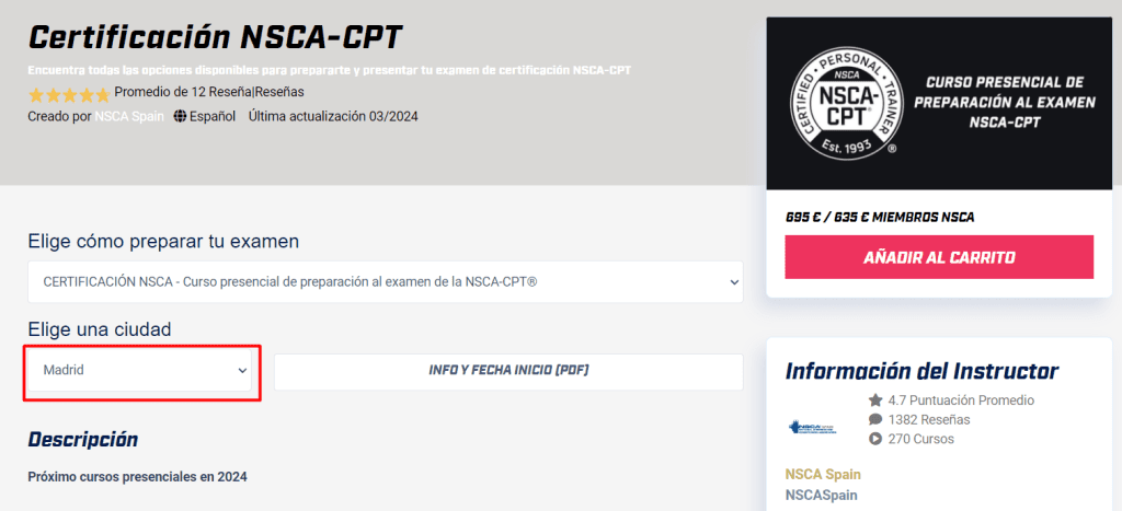 Web de NSCA España