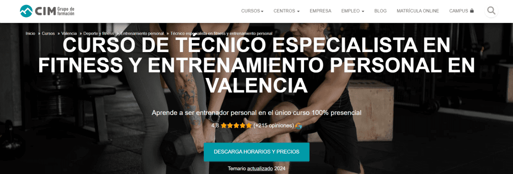 Web de CIM Formación