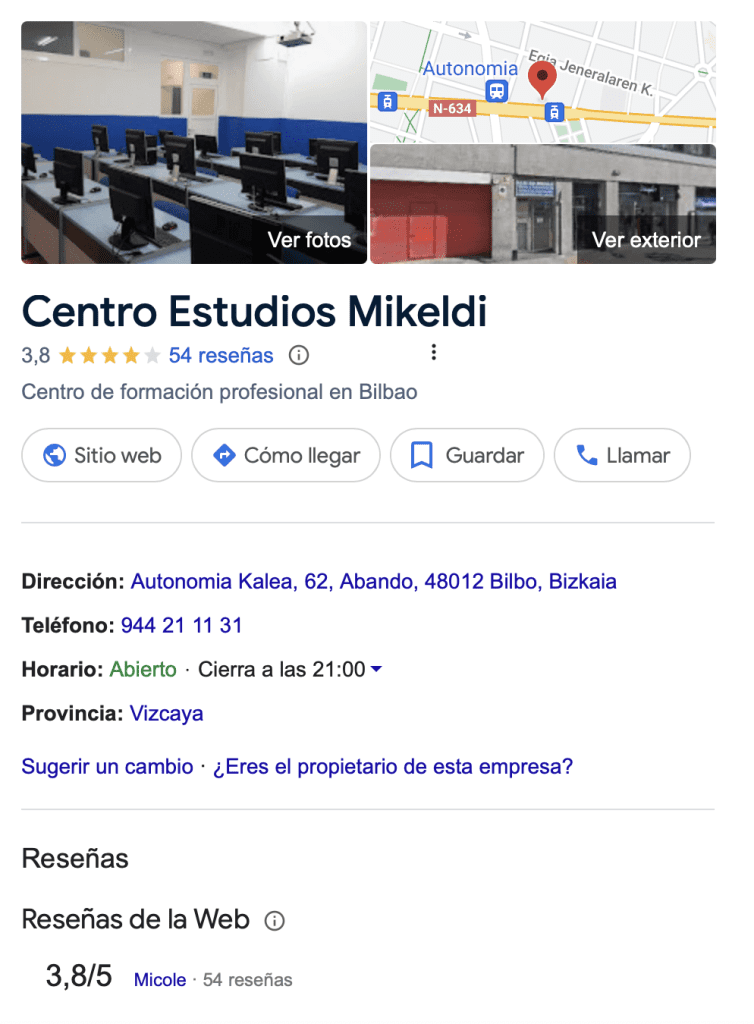 Centro de Estudios Mikeldi en Bilbao