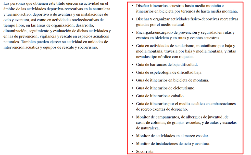 Salidas profesionales de TEGU
