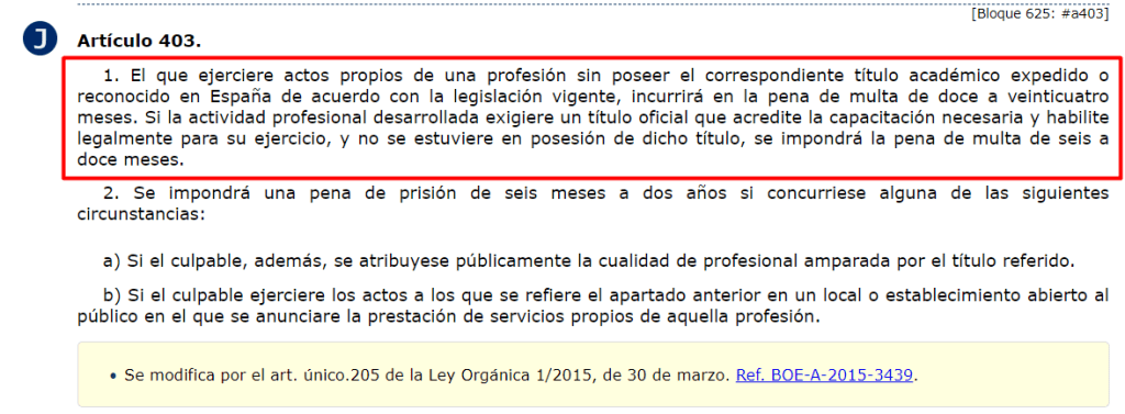 ¿Es rentable ser entrenador personal? 6 Código Penal Español