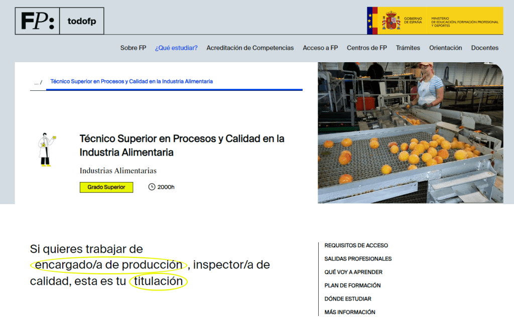 FP en Procesos y Calidad