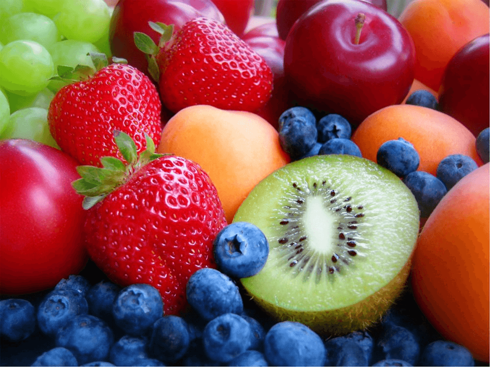 Frutas enteras para el consumo