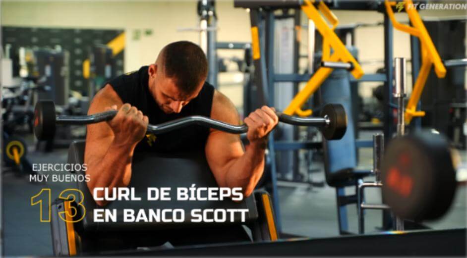 Curl de bíceps en banco Scott