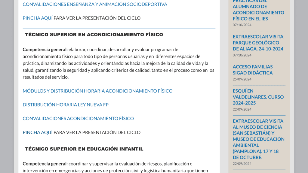 Centros públicos TSAF en Aragón