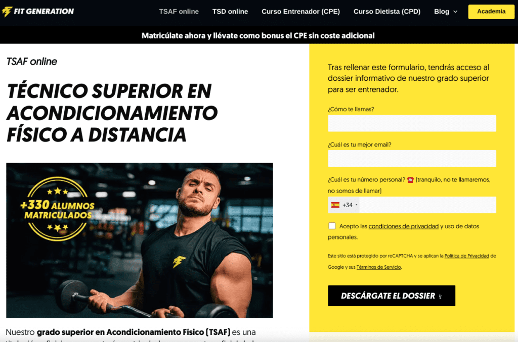 Formación profesional en Fit Generation