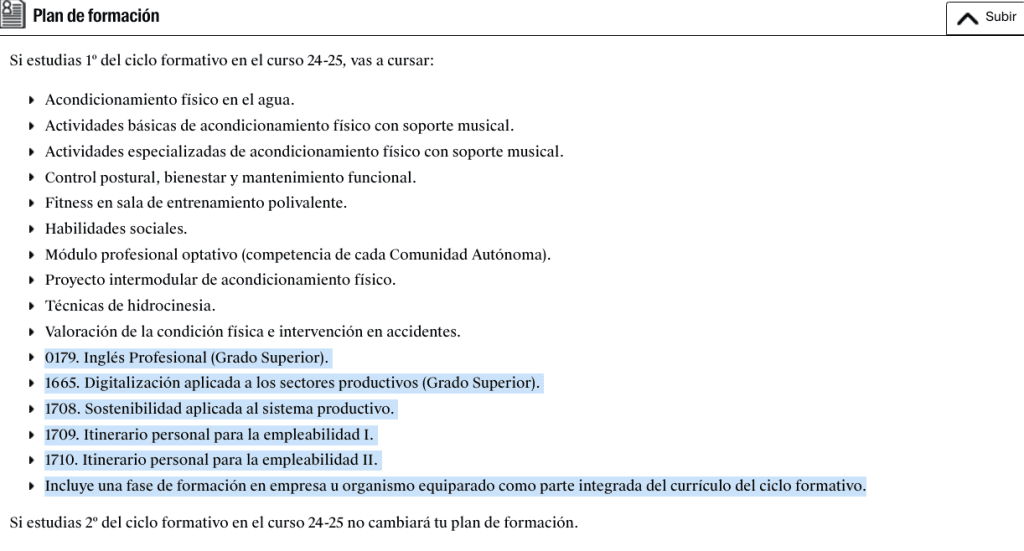 Asignaturas Nuevas entrenador personal