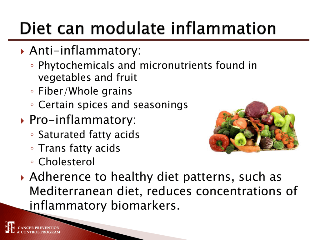 Dieta es realmente antiinflamatoria