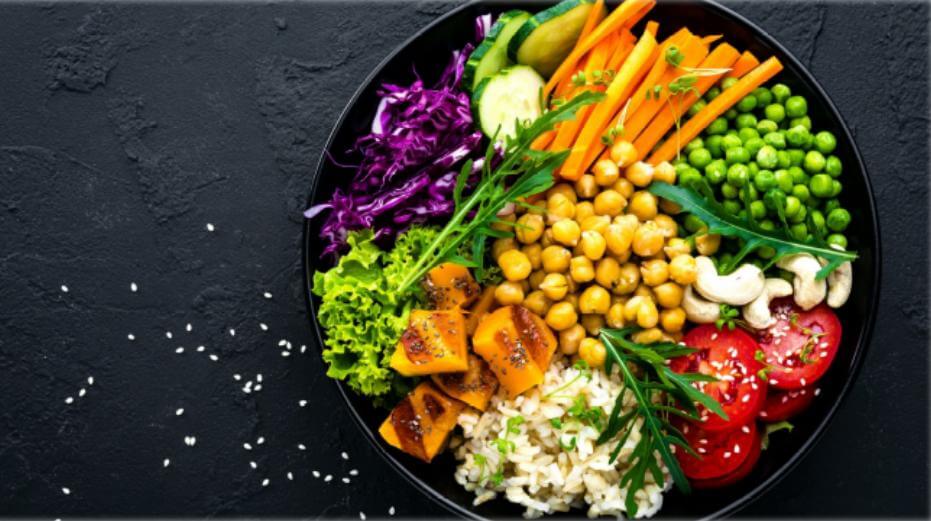 Alimentos vegetales integrales en una dieta