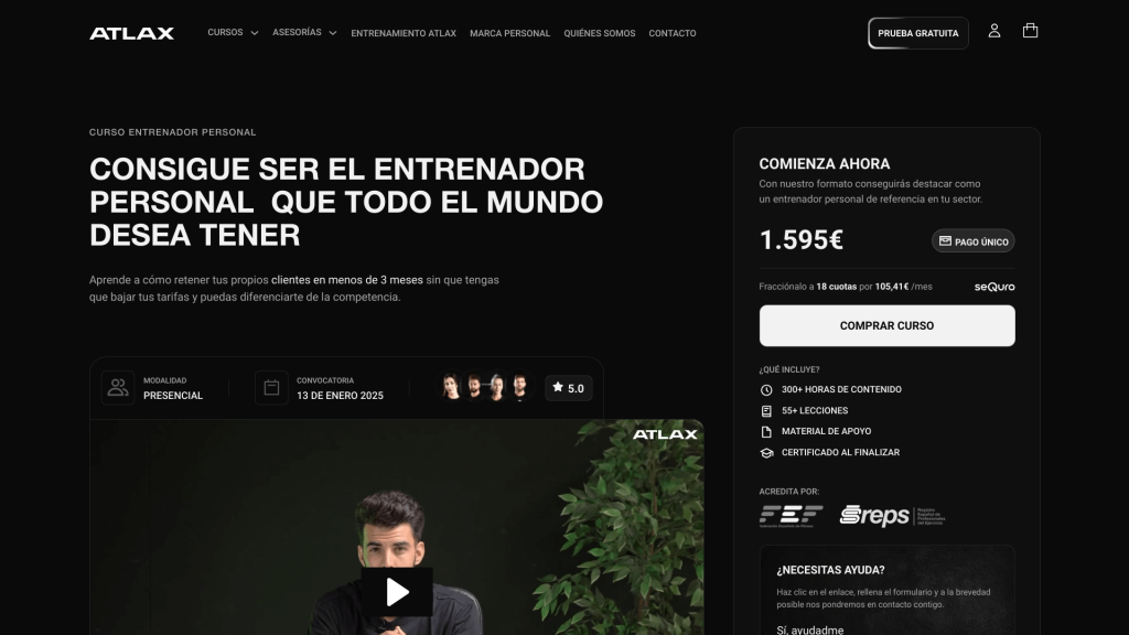 Sitio web Atlax
