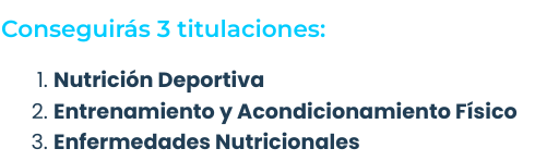 Titulaciones nutrición deportiva