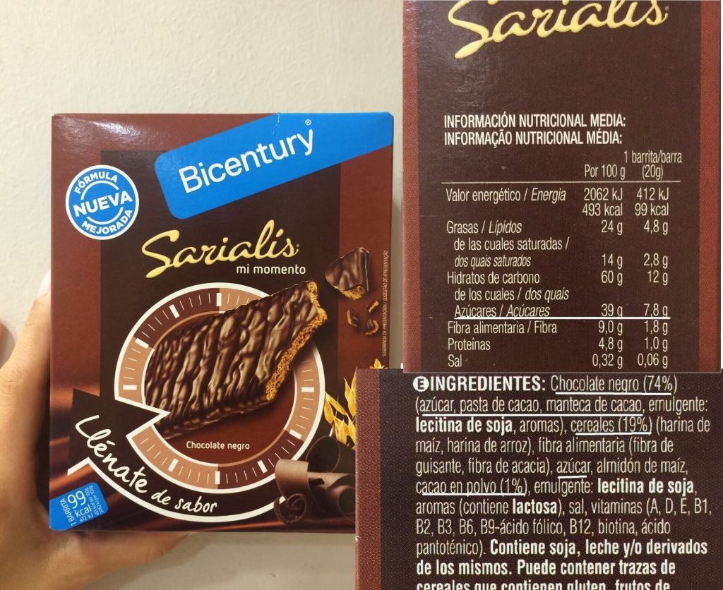 Ingredientes y perfil nutricional barritas