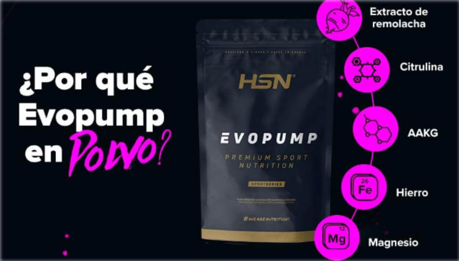 TOP 7 mejores pre-entrenos del mercado en 2026 39 EvoPump (HSN Sports)
