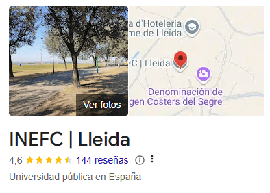 Universidad España INEFC Lleida