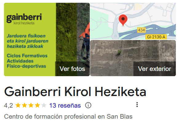 Gainberri centro de estudios privado TSAF 