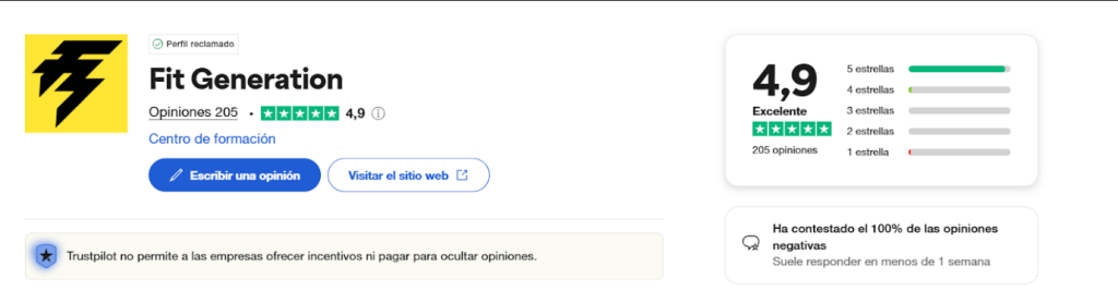 Reseñas usuarios de Trustpilot