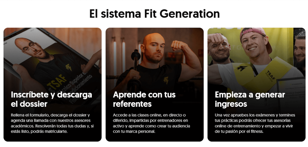 TSAF a distancia en Fit Generation
