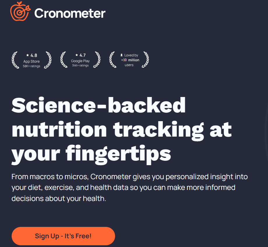 Seguimiento de alimentación con Cronometer
