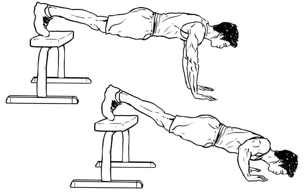¿Cómo reemplazar los fondos en paralelas? Mejores alternativas 15 Hacer flexiones declinadas