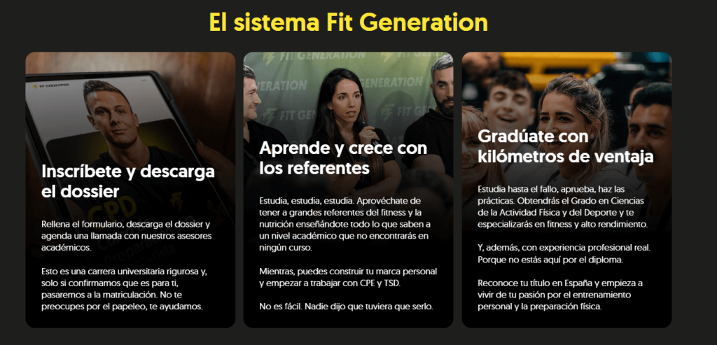 Fit Generation CAFYD online