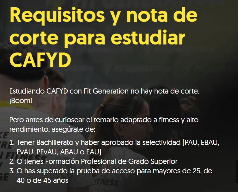Requisitos simples estudiar CAFYD