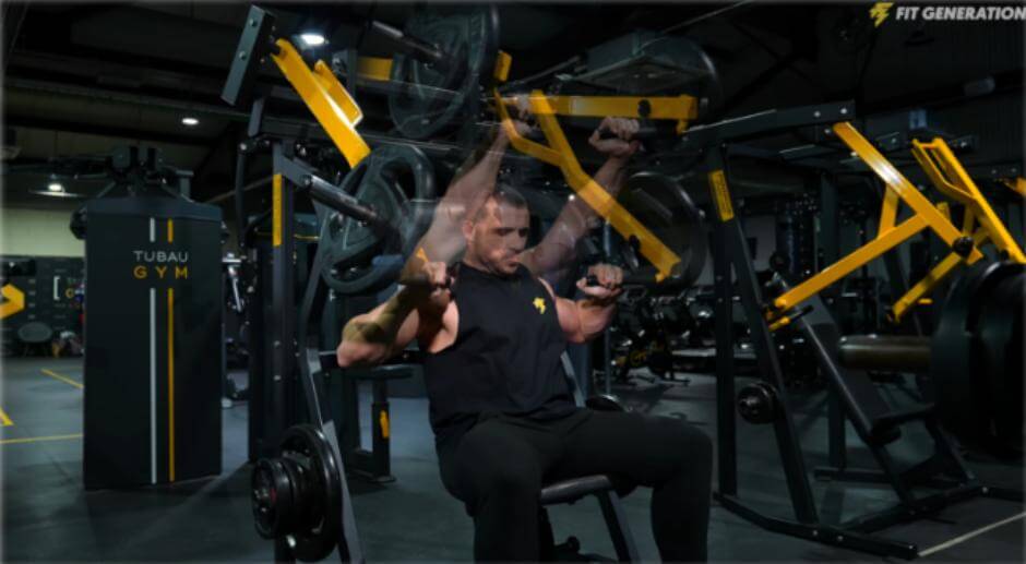 La mejor rutina de pecho y espalda (Arnold) 9 Press de banca inclinado en máquina