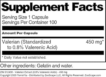 Contenido de valeriana en suplemento