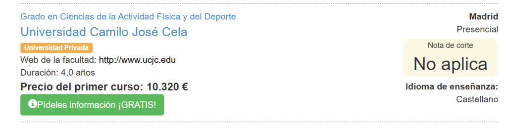 Precio de curso presencia