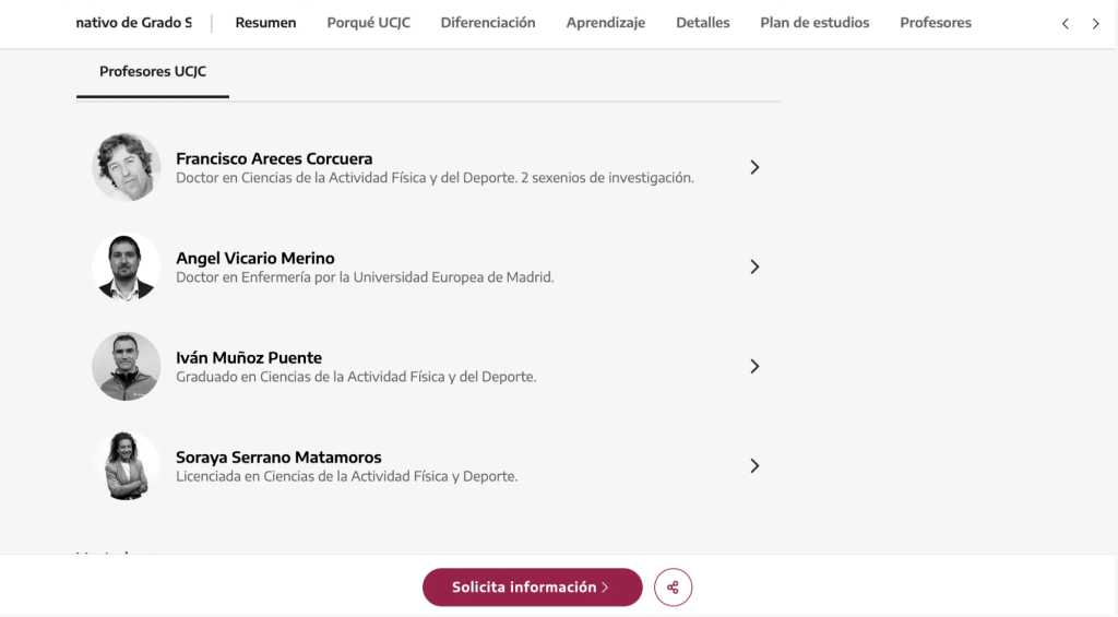 Profesores del TSAF de la UCJC
